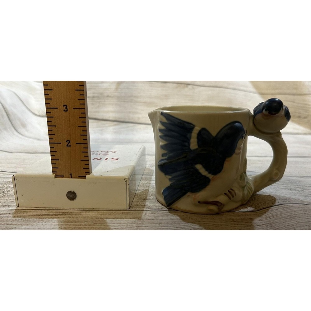Hand Painted Takahashi 3D Blue Bird Creamer Ceramic San Francisco MUST SEE - Picture 2 of 8